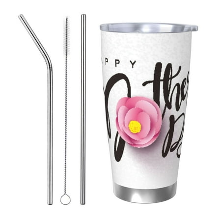 

Matuu Happy Mother s Day (3) for 20oz Durable Thermal Cups Keep Drinks Cold and Hot Insulated Car Mug with Lid-Straw Three-piece Set