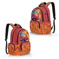 thumbnail image 2 of Whosucclay Cartoon Fire Truck with Flame Pattern Kids Backpack Lightweight Casual Schoolbag with Large Capacity, Adjustable Straps High School Daypack for Girls Boys, 2 of 8