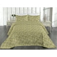 thumbnail image 2 of Ambesonne Geometric Quilted Bedspread Set 3 Pcs, Abstract Curvy Stripes, Twin, Avocado Green and Green Brown, 2 of 4