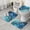 Blue Gold Marble, variant on Blue Gold Wave Marble Pattern Bathroom Rugs Sets 3 Piece,Toilet Cover Set,Absorbent Non Slip Bathroom Mats Sets with U-Shaped Contour Rug Toilet Rug Set