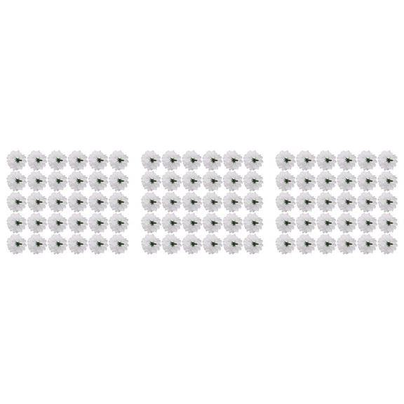 90 Pcs Carnations Craft Artificial Flower Silk Spherical Heads Wedding Decor White