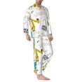 thumbnail image 3 of Kll Dinosaur On Excavator Sleepwear Mens Flannel Pajamas,Long Cotton Pj Set, 3 of 9