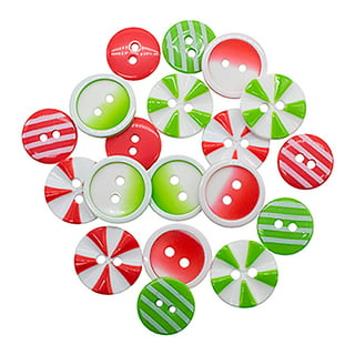 Amosfun 60 Pcs Christmas Buttons Handmade Project Fastener Christmas Doll  Buttons Christmas DIY Buttons Button for DIY Crafts Candy Decor Sewing