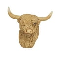 thumbnail image 3 of Highland Cow Head Wall Sculpture Handcrafted Vintage Design for Indoor Outdoor Garden Yard Living Room, 3 of 9