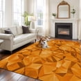 thumbnail image 2 of 5x8 Area Rugs for Living Room, Orange Geometric Non Slip Area Rugs for Kitchen Bedroom Entryway, Modern Luxury Aesthetic Abstract Motifs Washable Carpet Runner Rug Floor Mats for Bedroom Home Decor, 2 of 8