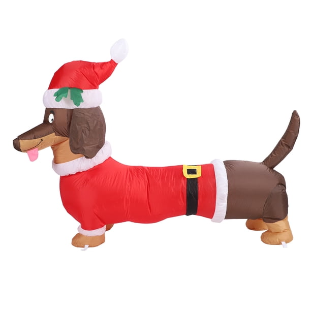 Perro Weiner Inflable, Decoración Navideña De 1,5 M Con Luces Integradas, Para Decoración Navideña Interior Y Exterior, Modelo De Aire Dachshund