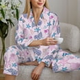thumbnail image 6 of Fotbe Sea Shells 3 Pattern Long Sleeve Pajama Set for Women,Sleepwear Set,2-piece Loungewear Set,Soft PJs Comfy Nightwear with Pockets -Large, 6 of 7