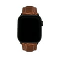 thumbnail image 6 of Bandini Mens Band for Apple Watch Leather Ultra Band 49mm 45mm 42mm 41mm 40mm 38mm 44mm for Men, Alligator Style for iWatch Series 7 45mm Band & 9 8 6 5 4 3 2 1 SE - Dark Tan / Black, 6 of 8