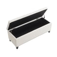 thumbnail image 7 of S-HOME 47.5" Button-Tufted Storage Bench in Linen with Safety Close Hinge, Perfect Ottoman for Hallway and Foot Rest, 7 of 7