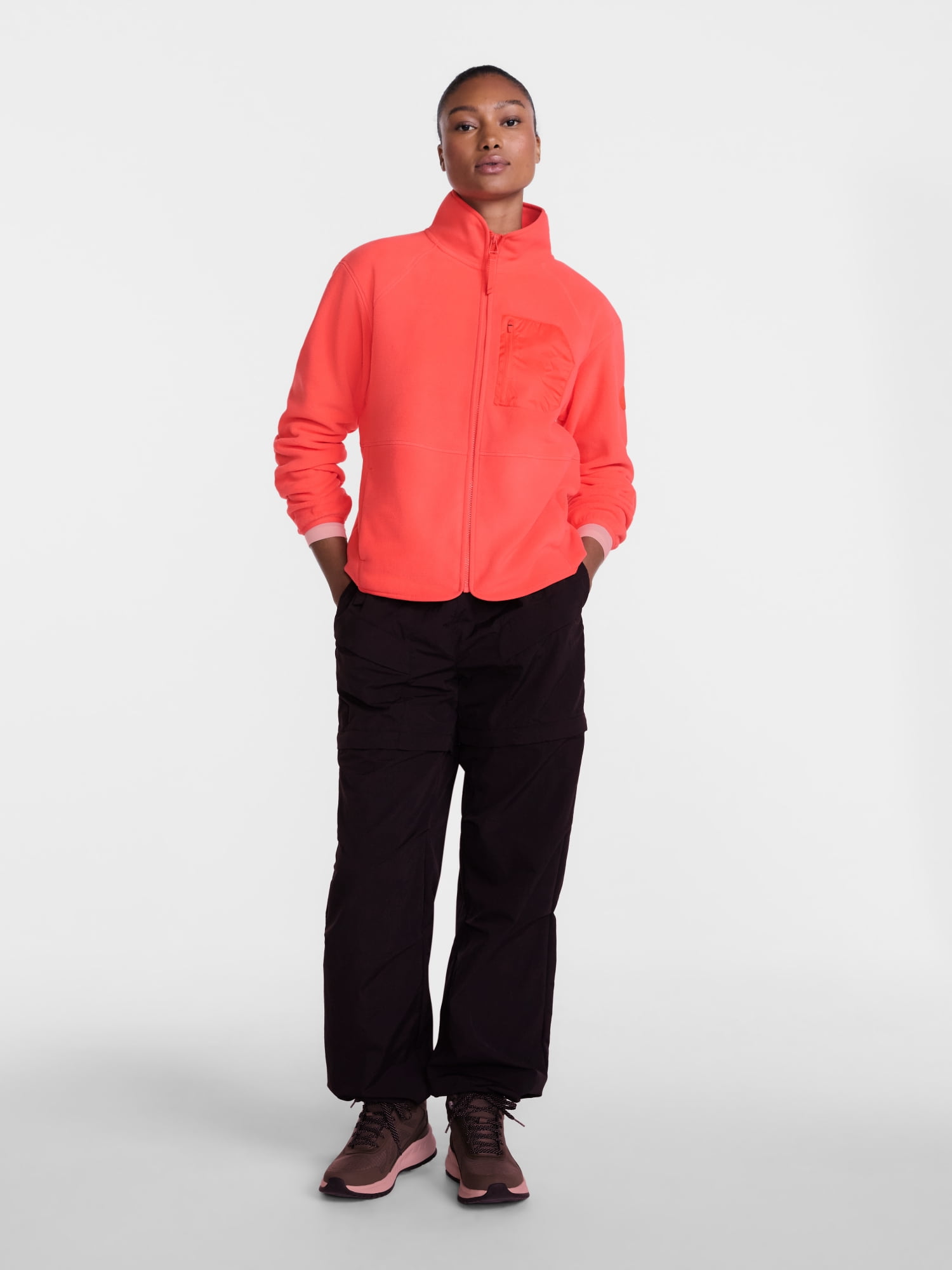 Ozark Trail Women's and Women's Plus Fleece Zip Up Jacket, Sizes XS-3X