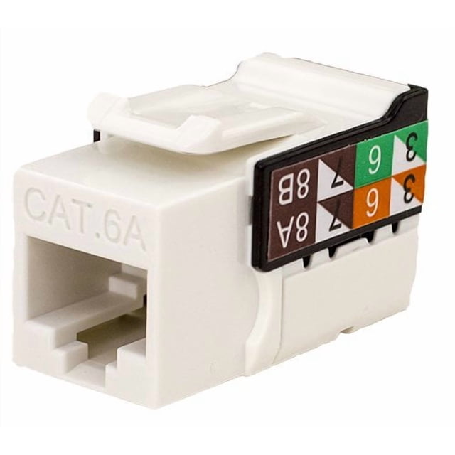 Cat6A Rj45 Keystone Jack Serie V-Max - Color Blanco - (Paquete De 50)