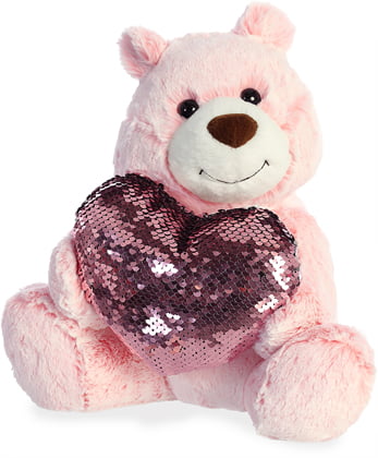 Valentine Items Aurora 11 Sparkle Heart Bear Pnk 