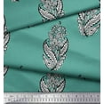 thumbnail image 2 of Soimoi Modal Satin Fabric Leaves & Floral Block Fabric Prints by Yard 42 Inch Wide, 2 of 3