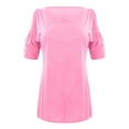 thumbnail image 3 of Pink Women's Short Sleeve T-shirt, Womens Summer Tops V Neck Short Sleeve Basic Plain Tee T Shirt,Women's Short sleeve T-shirt L, 3 of 5