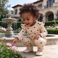 thumbnail image 2 of HCNTES Baby Girl Clothes Fall Winter Newborn Baby Girl Clothes Outfits Infant Ruffle Heart Print Romper Pants Bow Headband Cute Toddler Baby Girl Clothes Set, 2 of 4