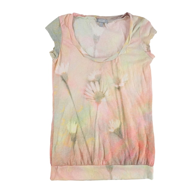 dELiA*s Womens Nikki Watercolor Graphic T-Shirt peachy XS