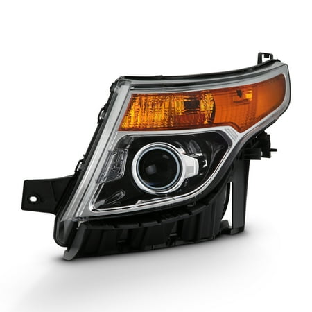 - Fits 2011-2015 Ford Explorer Chrome Left Driver One Side Projector Headlight