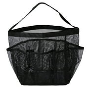 INTBUYING Portable Mesh Shower Bathroom Basket Bag Quick Dry Breathable Caddy Tote Black