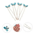 thumbnail image 7 of TABLZONE 4Pcs U-Shape Butterfly Hair Clip Elegant Hair Jewelry for Women Blue Wedding Party Accessories, 7 of 7