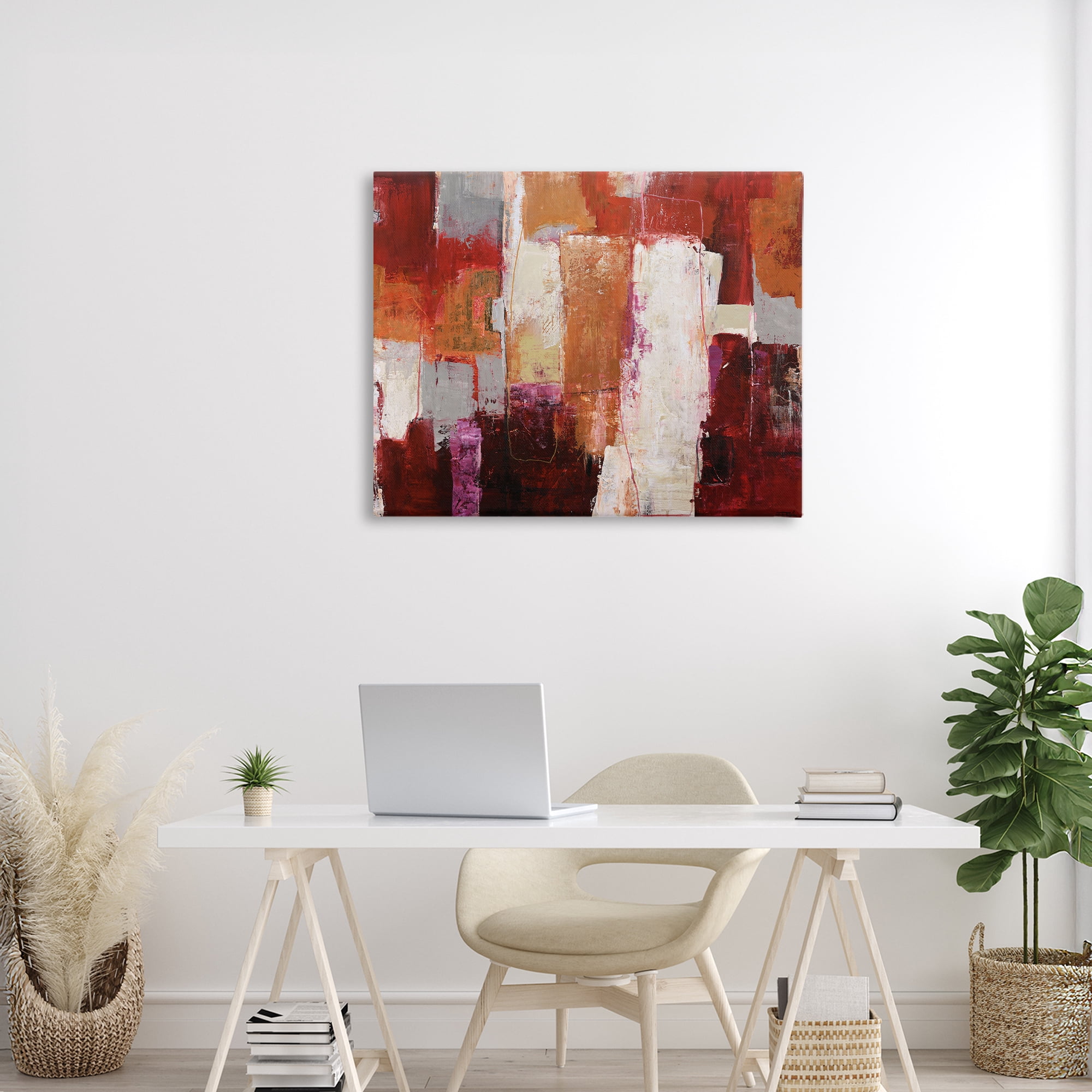 Deconstructed City Abstract Canvas Wall Art, design by Design Fabrikken