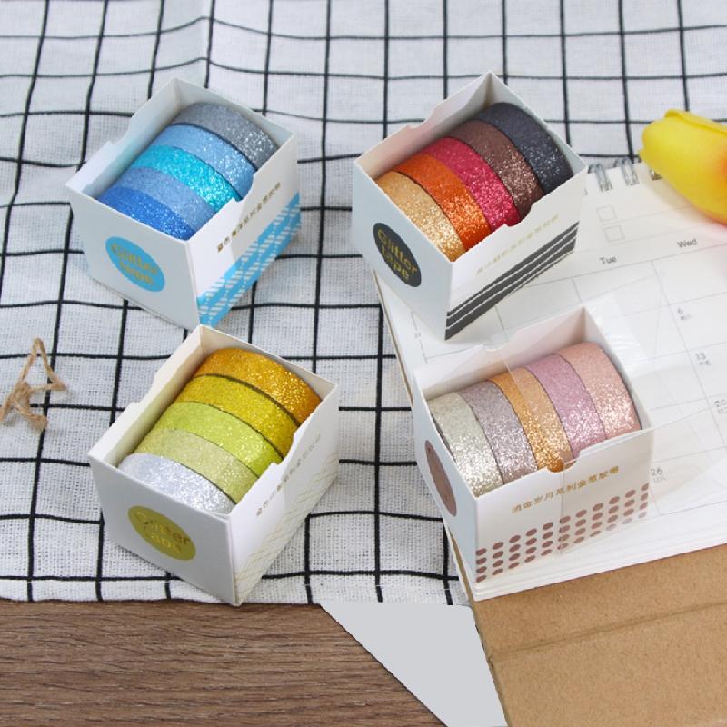 Zeiwohndc 18 Box Glittering Washis Tape Masking Tape Decorative Tape for Scrapbooking