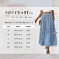 thumbnail image 2 of TEMOFON Womens Maxi Skirt Tiny Floral Casual Elastic Waist Ruffled Hem Ladies Summer A-Line Long Skirts, 2 of 7