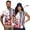 250 Years America Hibiscus Flowers, variant on Matching Couple Outfits Fashion Sleeveless Golf Shirt for Women 250 Years USA Tennis Tank Tops Men Running Shirt with Collar Sports Athletic Shirts, Women's XL