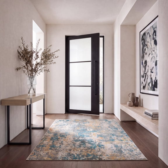 Safavieh Madison Nita Abstract Area Rug, Teal/Gold, 6' x 9'