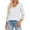 White, variant on Women's Fashion Loose V Neck Three Quarter Sleeve Blouse Casual T Shirt Comfortable Stretch Soft Breathable Daily Wear
