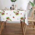 thumbnail image 4 of Red Strawberry Rectangle Tablecloth Watercolor Fruit Floral Green Leaves Table Cloth Dining Table Cover for Home Kitchen Restaurant Party Buffet Picnic 60 x 84 Inch, 4 of 6