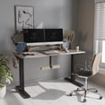 thumbnail image 2 of FEZIBO Dual Motor Electric Standing Desk with Splice Tabletop, Greige Finish,55", 2 of 6