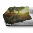 thumbnail image 3 of Valentine's Day Soft Flannel Fleece Blanket, Poppy Field Heart Shaped Trees Sunset Cloudy Sky Rural Romantic Meadow, Cozy Plush for Indoor and Outdoor Use, 70" x 90", Green Red Blue, by Ambesonne, 3 of 6