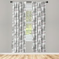 thumbnail image 3 of Ambesonne London Curtains, Famous Big Ben Sketchy, Pair of 28"x63", Multicolor, 3 of 5