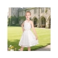 thumbnail image 2 of Sunny Fashion Flower Girls Dress Tulle Spaghetti Strap Sleeveless Church Wedding Bridesmaid White 8 Years, 2 of 8