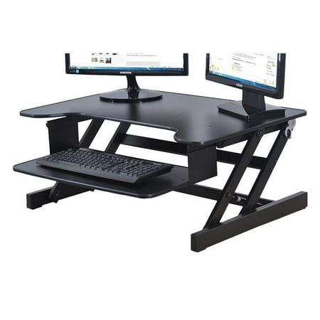 Basic Height Adjustable Stand Up Desk Riser 32 Quot W Keyboard