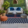 thumbnail image 2 of Navy Blue Morocco Outdoor Rug for Patio/Deck/Porch, Non-Slip Large Area Rug 3 x 5 Ft, Red Ocean Nautical Anchor Stripe Indoor Outdoor Rugs Washable Area Rugs, Reversible Camping Rug Carpet Runner, 2 of 8