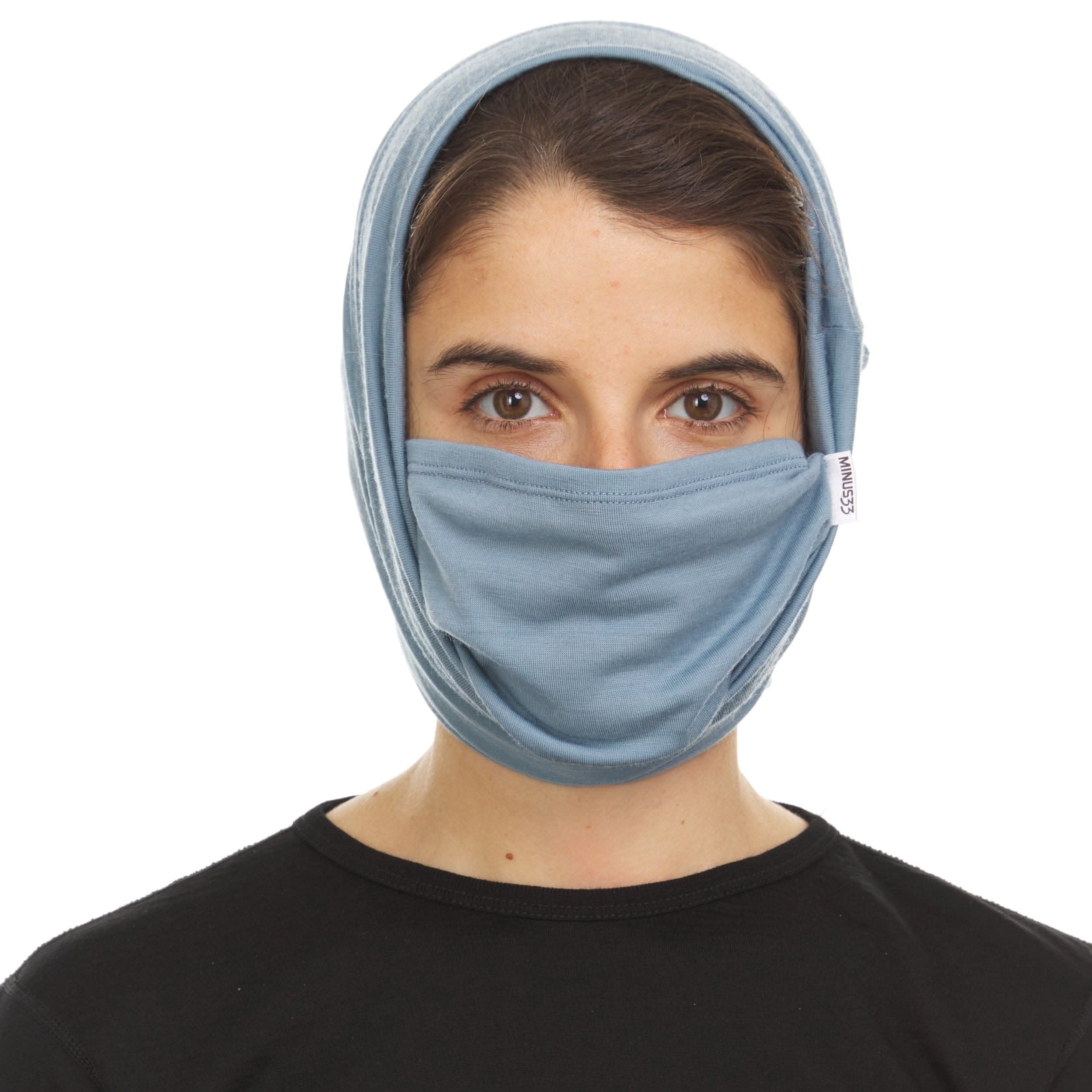 Woolverino - Merino Wool Microweight Multiclava - Multifunctional Headwear- UV Protection - Hiking Neck Gaiter - Hunting Balaclava - Slate Blue