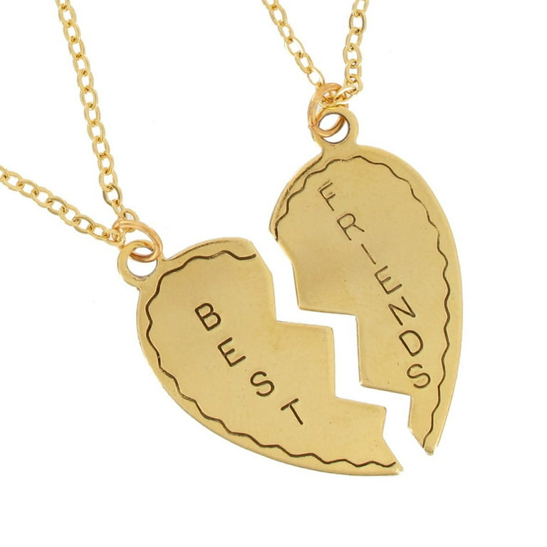 Ky Co Friends Broken Heart Pendant Necklaces, Gold Tone Set