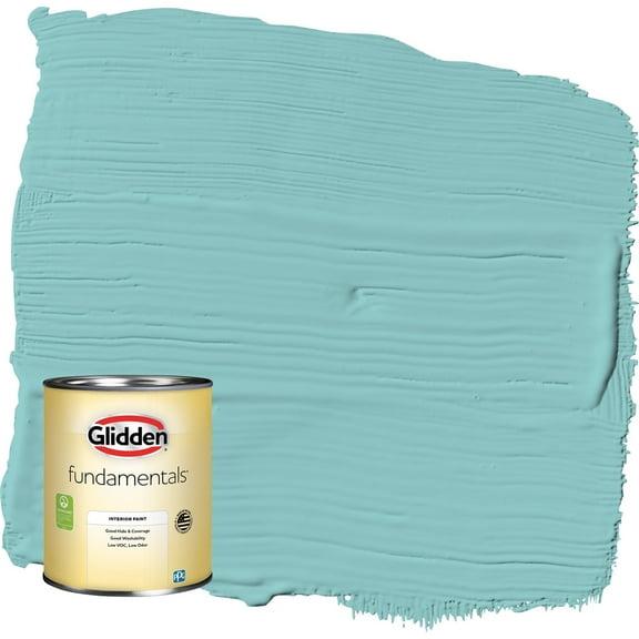 Glidden Fundamentals Aqua Fiesta / Blue Semi-Gloss Interior Paint, 1 Quart