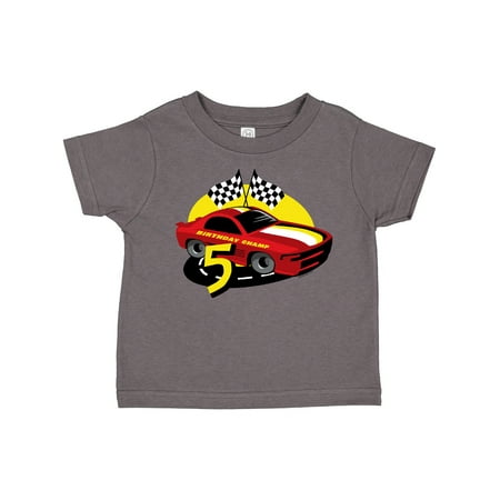 

Inktastic Race Car 5th Birthday Gift Toddler Boy Girl T-Shirt