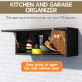 thumbnail image 5 of GMNIU Metal Wall Cabinet, Garage Wall Cabinet with Up-Flip Door, 31.5" W Wall Mounted Metal Storage Cabinet for Kitchen,Garage,Basement,Ware House Assembly Required (Black), 5 of 9
