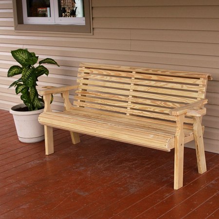 - Amish Heavy Duty 800 Lb Roll Back Pressure Treated Garden Bench With Cupholders (4 Foot, Unfinished)
