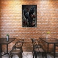 thumbnail image 3 of HFDF Academic Wall Art - Black Crow & Roses Poster Gothic Halloween Room Decor - Raven Couple Dark Forest Canvas Prt - Cottagecore Home Decor for Bedroom & Dorm - 16x20inch Framed, 3 of 6