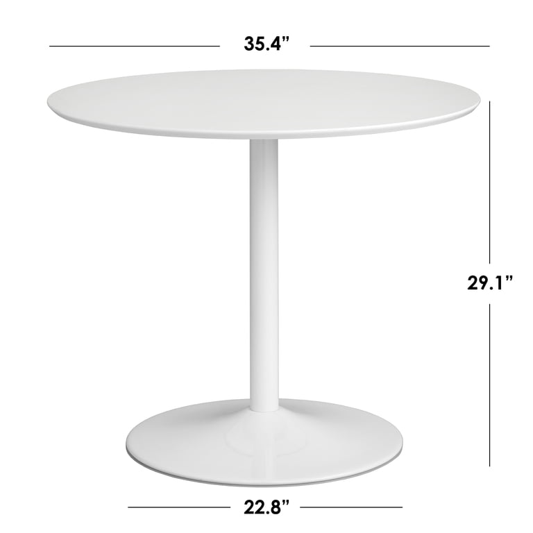 TMS Eldon Round Dining Table, White/Gold photo 6