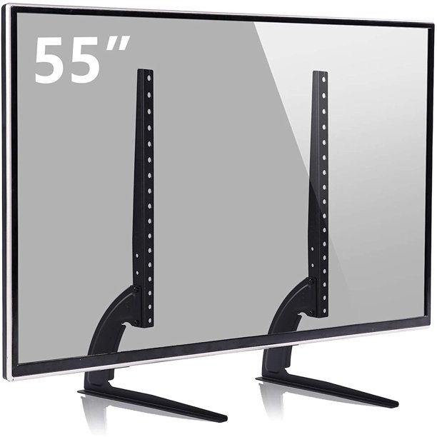 Universal Table Top TV Stand Base with Height Adjustment fits Most 22