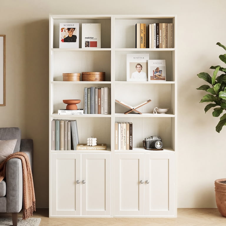 Casacomoda 6-Tier Bookcase with Cabinet, Modern White photo 7