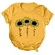 thumbnail image 1 of Gibobby Camiseta de manga corta para mujer Las mujeres rematan la camisa moda casual cuello redondo manga corta(Amarillo,XL), 1 of 5