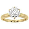 thumbnail image 2 of 1 Carat Round Brilliant Moissanite Solitaire Engagement Ring in 14k Yellow Gold (G-H, VS, cttw) 6-Prong Size 9 by Beverly Hills Jewelers, 2 of 6