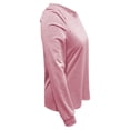 thumbnail image 6 of ManxiVoo Relaxed Round Neck Pullover with Puff Sleeves Casual Loose Fit Womens Hoodie Soft Comfortable Solid Color Streetwear Style XL Size Pink, 6 of 8