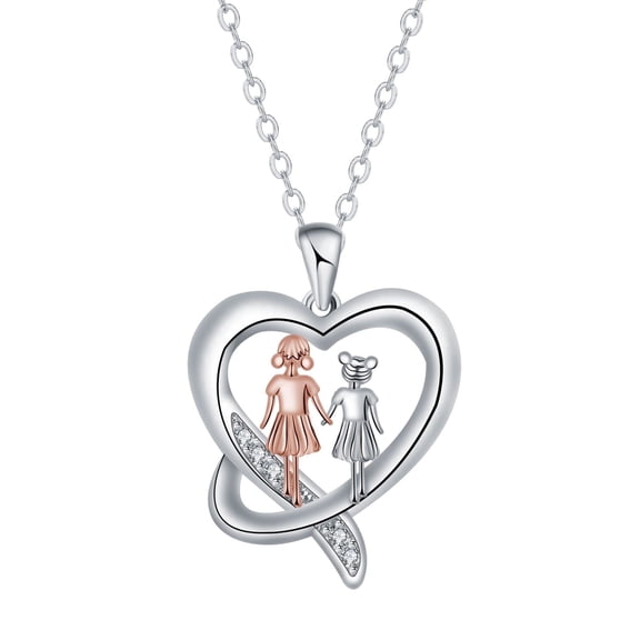 Mother's Day Gifts for Women, Sterling Silver Sisters Necklace with Zircon Jewelry Gift for Sisters